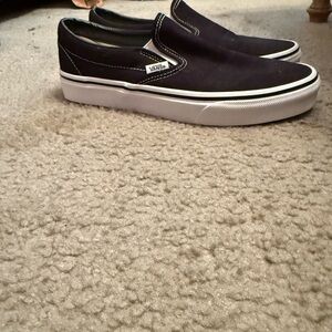 Vans Black and White Slip-On Loafers